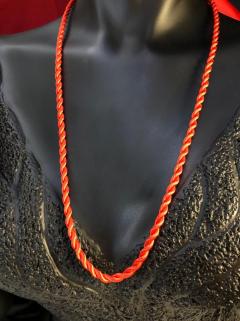 VOG TURUNCU RENK İP HER TÜRLÜ KOLYE UCU TAKILAN UÇ KISMI PİRİNÇ KİLİT KISMI ÇELİK KOLYE