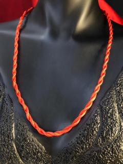 VOG TURUNCU RENK İP HER TÜRLÜ KOLYE UCU TAKILAN UÇ KISMI PİRİNÇ KİLİT KISMI ÇELİK KOLYE