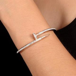 VOG Taş İşlemeli Rose Renk Kadın Çivi Model Bileklik