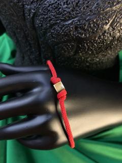 VOG KİŞİSELLEŞEN UNİSEX 14 AYAR ALTIN KIRMIZI İP KÜP BİLEKLİK