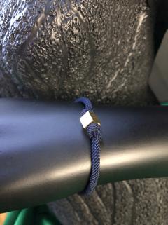 VOG KİŞİSELLEŞEN UNİSEX 14 AYAR ALTIN LACİVERT RENK İP KÜP BİLEKLİ