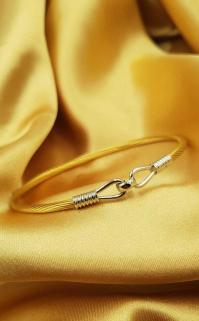  Vog Unisex Paslanmaz Çelik Çift Renk Büküm Tel Bilezik Babaya,Sevgiliye,Arkadaşa Hediye Bileklik 