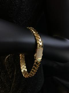 VOG V DÜZ MODEL SARI RENK GÜMÜŞ BİLEKLİK