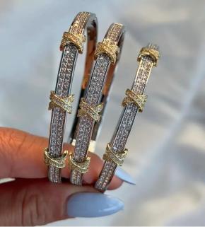 Vog Xuping Tiffany&Co Vip Micro Kaplama Kadın Swarovski Taşlı Çelik Kelepçe Bilezik