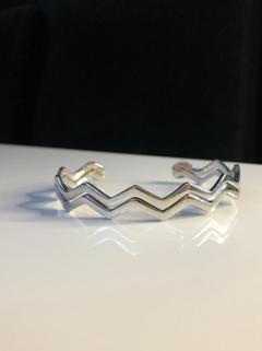 VOG ZİG ZAG DESEN BEYAZ RENK 925 AYAR GÜMÜŞ BİLEKLİK SARI,ROZE RENK SEÇENEĞİ 