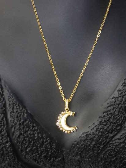 Vog Xuping Model Ay Yıldız Fİgür Sedef V inci Detay Sevgiliye,Anneye,Arkadaşa Bijuteri Kolye