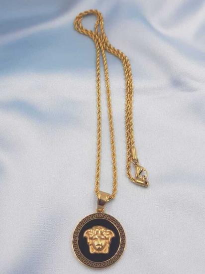 Vog Vip Çelik Medusa Figür Tasarım Sevgiliye,Anneye,Arkadaşa Hediye Kolye V Zincir