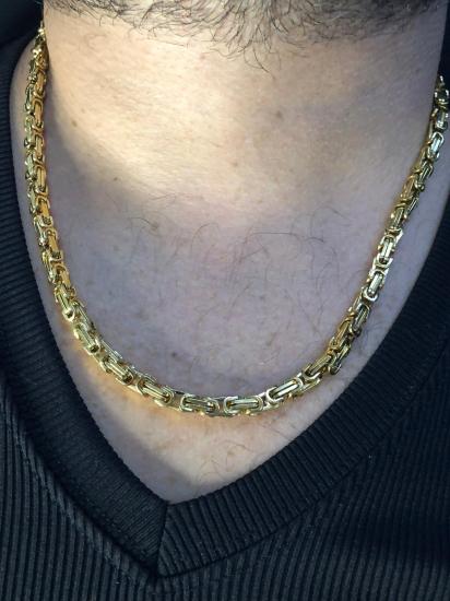 5mm Kral Altın Kaplama Erkek Zincir • Işıklı Kutuda • Sevgiliye • Eşe • Babaya • Hediye Kolye