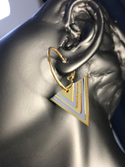 Vog Xuping Model Prizma Üçgen Tasarım Sevgiliye,Eşe,Anneye,Arkadaşa Hediye Küpe