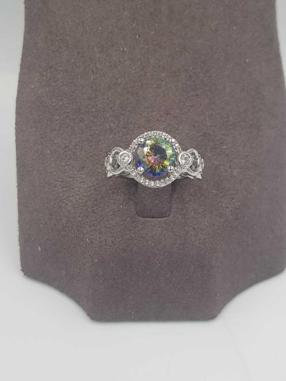 Vog Xuping 1. Sınıf Bijuteri Yuvarlak Mistik Topaz Taşlı Sevgiliye,Anneye,Eşe Arkadaşa Hediye Yüzük