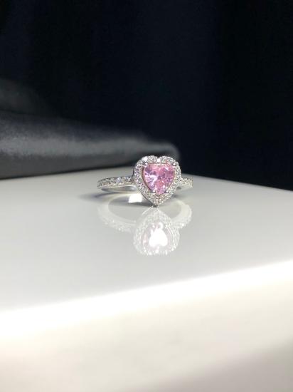 Pembe Kalpli Zirconia Taşlı 925 Ayar Gümüş   Sevgiliye • Eşe • Anneye • Arkadaşa  Hediye Yüzük