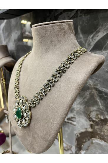 Elmas Montür Sentetik Zümrüt Prinç Meteryal • Sevgiliye • Eşe • Anneye • Hediye Kolye