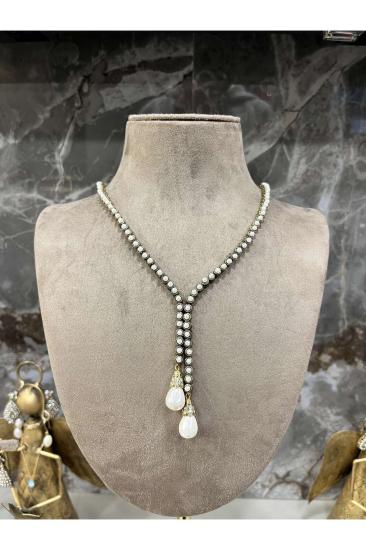 İnci Detaylı Su Yolu Gerdanlık Prinç Meteryal • Sevgiliye • Eşe • Anneye • Hediye Kolye