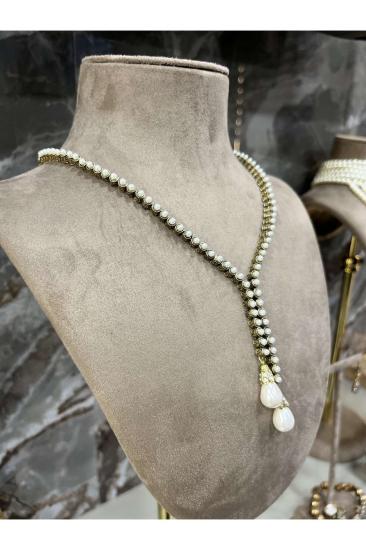 İnci Detaylı Su Yolu Gerdanlık Prinç Meteryal • Sevgiliye • Eşe • Anneye • Hediye Kolye