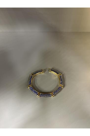 Lacivert Zirkon Taş Kemik Tasarım Prinç Meteryal • Sevgiliye • Eşe • Anneye • Bileklik