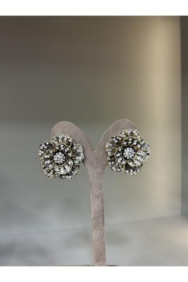 Vog Prinç Meteryal Elmas Montür Çiçek Tasarım Sevgiliye,Anneye,Arkadaşa Hediye Küpe