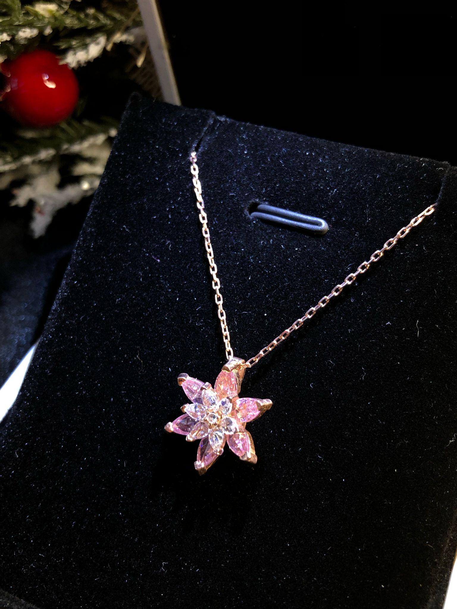  Vog Pembe Taşlı Lotus Çiçeği 925 Ayar Gümüş Sevgiliye,Eşe,Anneye,Arkadaşa Hediye Kolye