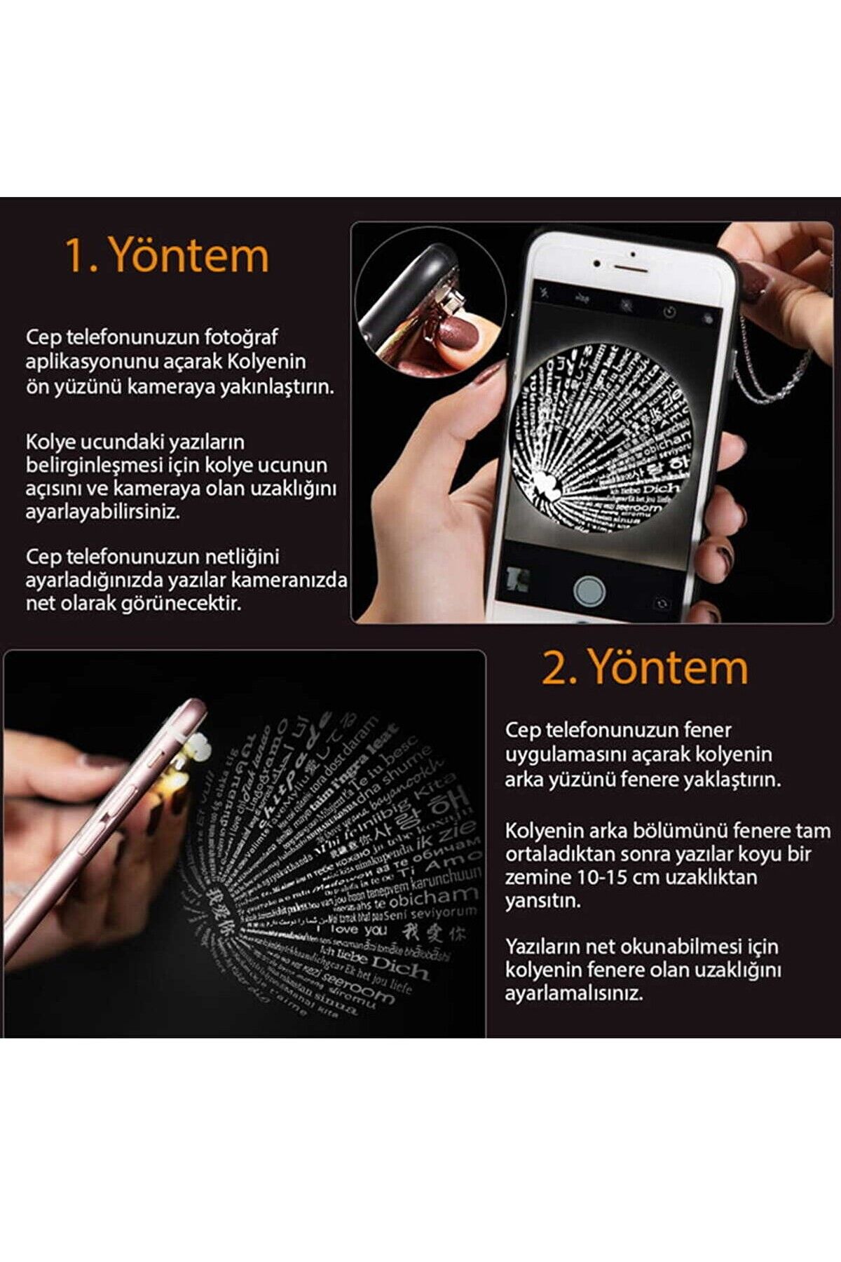 Kadın Gümüş Kolye - 100 Dilde Seni Seviyorum Kalp Model • Işıklı Kutuda • Sevgiliye • Eşe