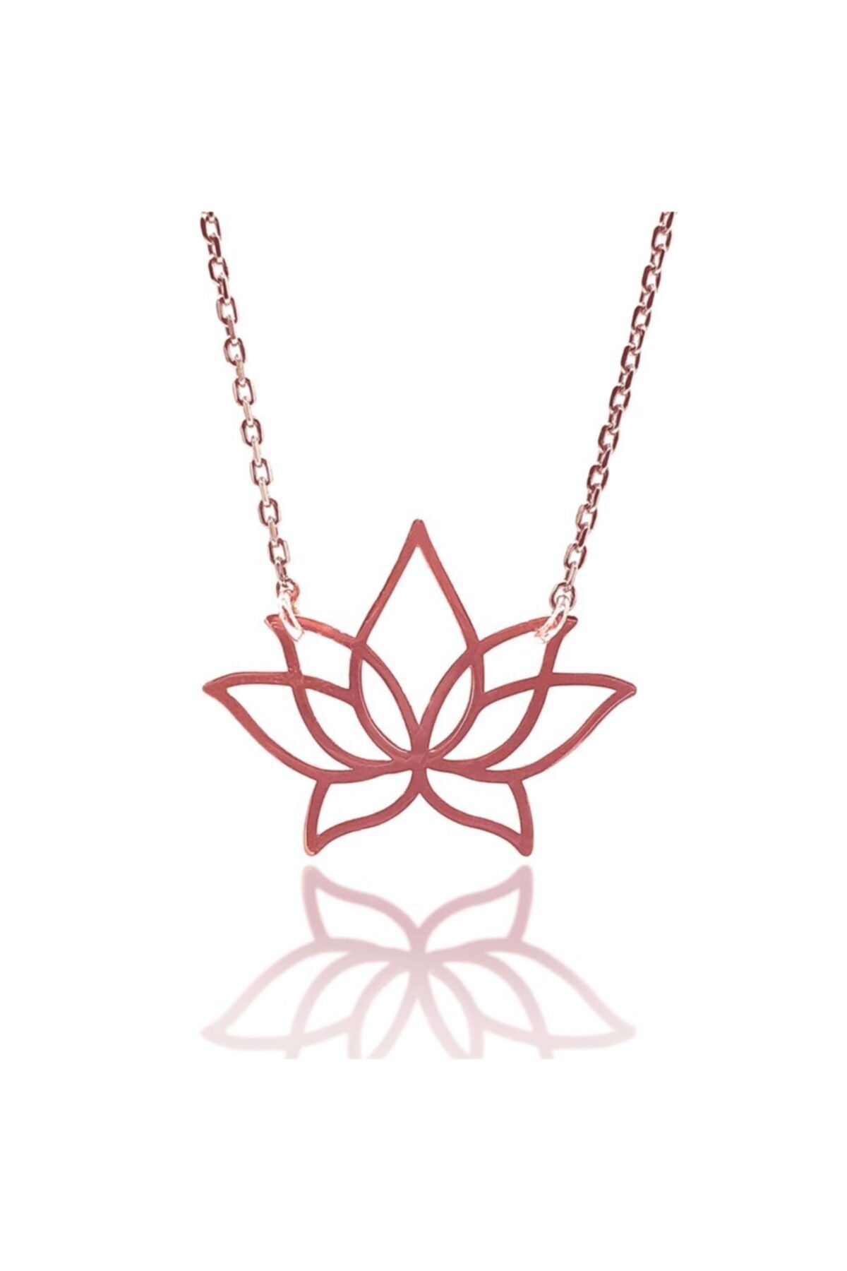 Lotus Çiçeği Rose Renk 925 Ayar Gümüş • Sevgiliye • Eşe • Anneye • Arkadaşa Kolye