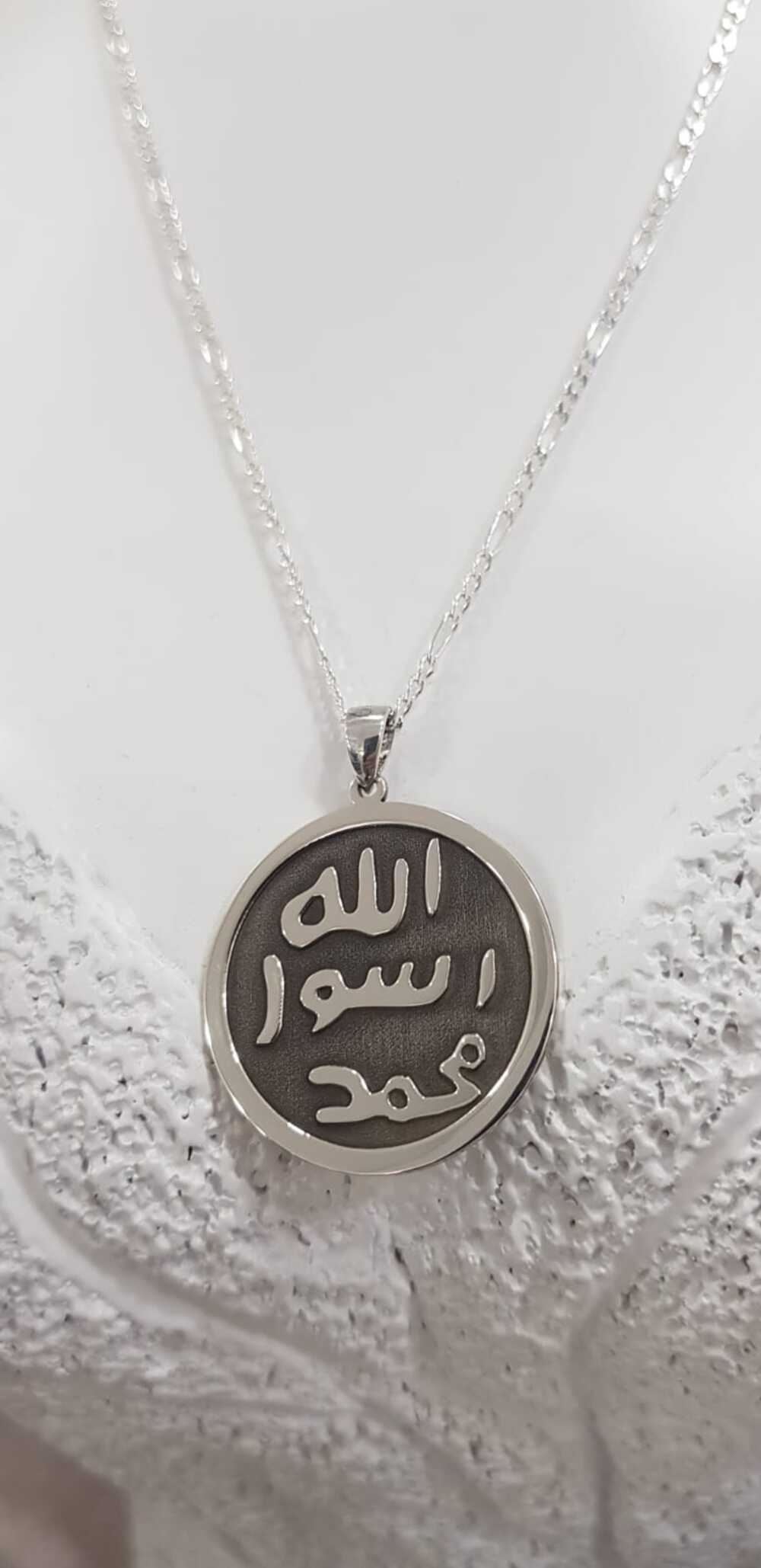 Erkek Kadın Gümüş Kolye - Hz.muhammedin V Hz.süleymanın Mührü Çift Yön • Sevgiliye • Eşe