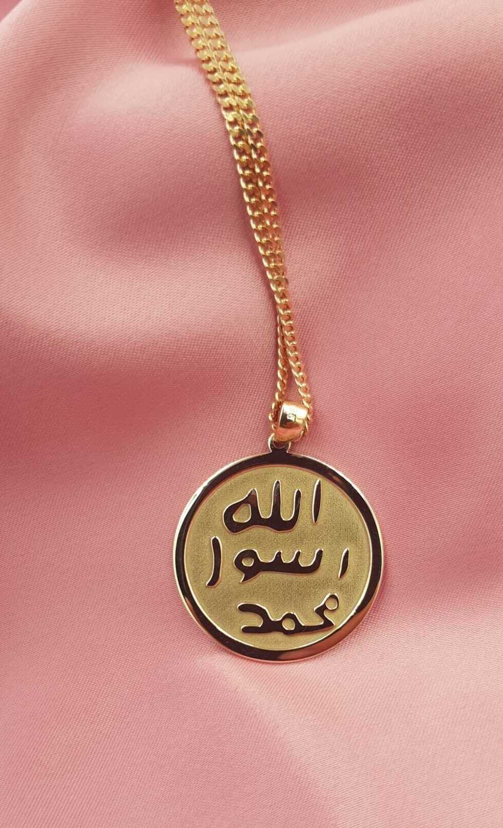 Hz.muhammedin Mührü Ve Hz.süleymanın Mührü Çift Yön Dizayn 925 Ayar Gümüş Rose Renk Kolye