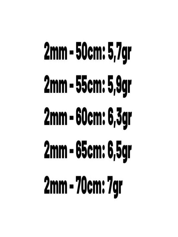 Vog 2mm Gurmet Zincir 925 Ayar Unisex Gümüş Kolye