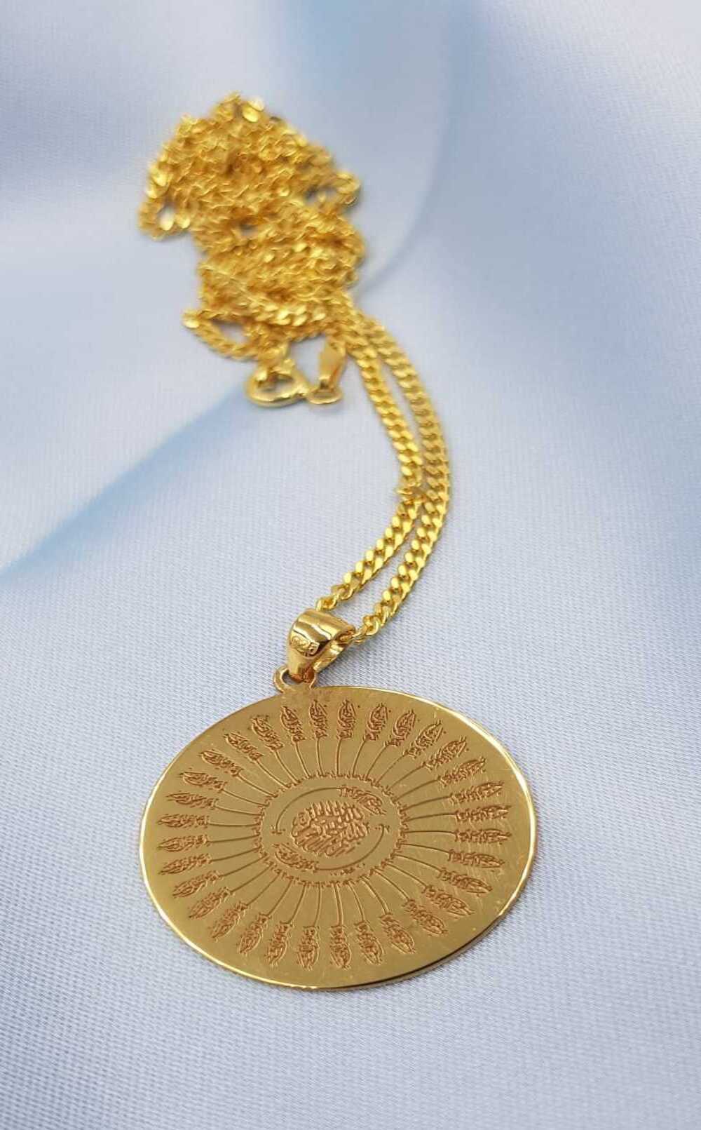 Vog 35 Besmele Sarı Renk 925 Ayar Gümüş  Kolye Zincir