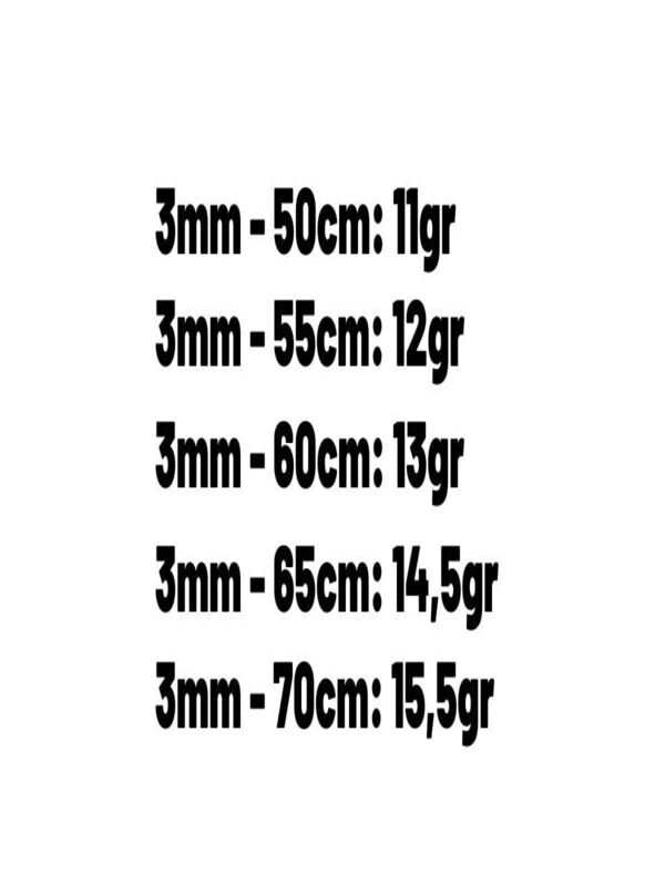 Vog 3mm Force Zincir 925 Ayar Unisex Gümüş Kolye