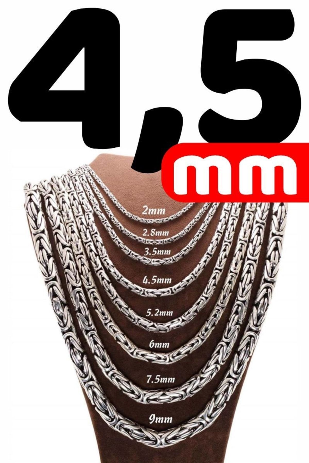 4.5mm Yuvarlak Kral Model 925 Ayar Gümüş Kolye