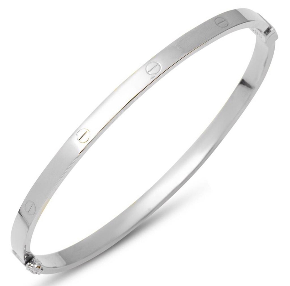 Vog 4MM Cartier Vidalı Model Kelepçe 925 Ayar Gümüş Beyaz Renk Sarı,Roze Seçeneği