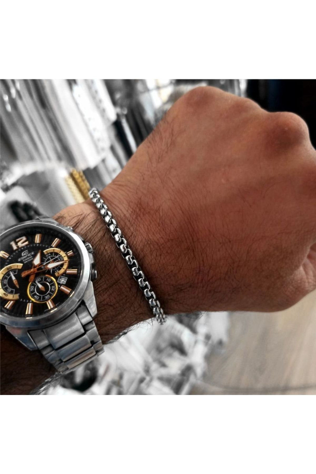 VOG ÇELİK 4mm Polo Erkek Bileklik Künye İnce Model