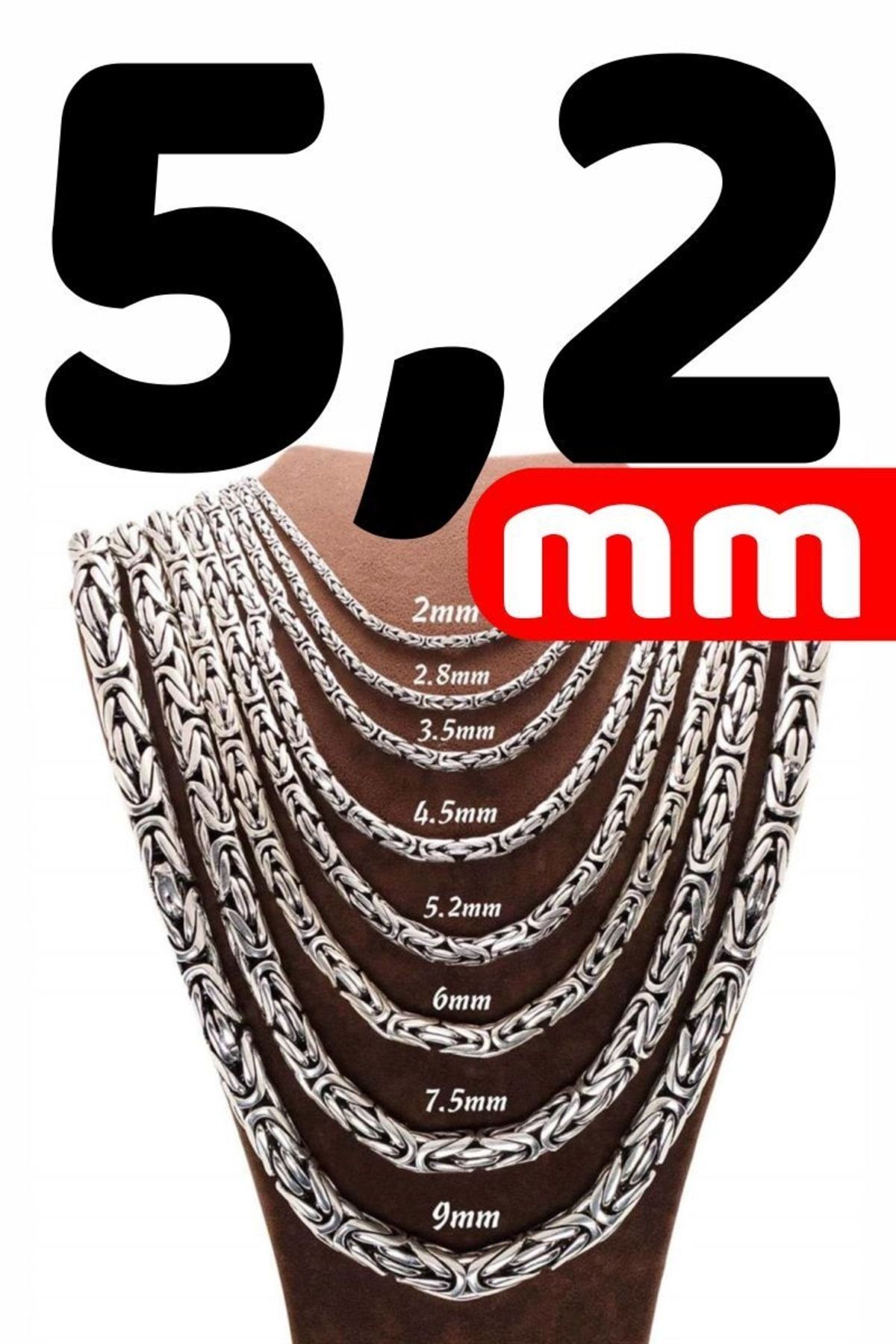 5.2mm Yuvarlak Kral Model 925 Ayar Erkek Gümüş Kolye