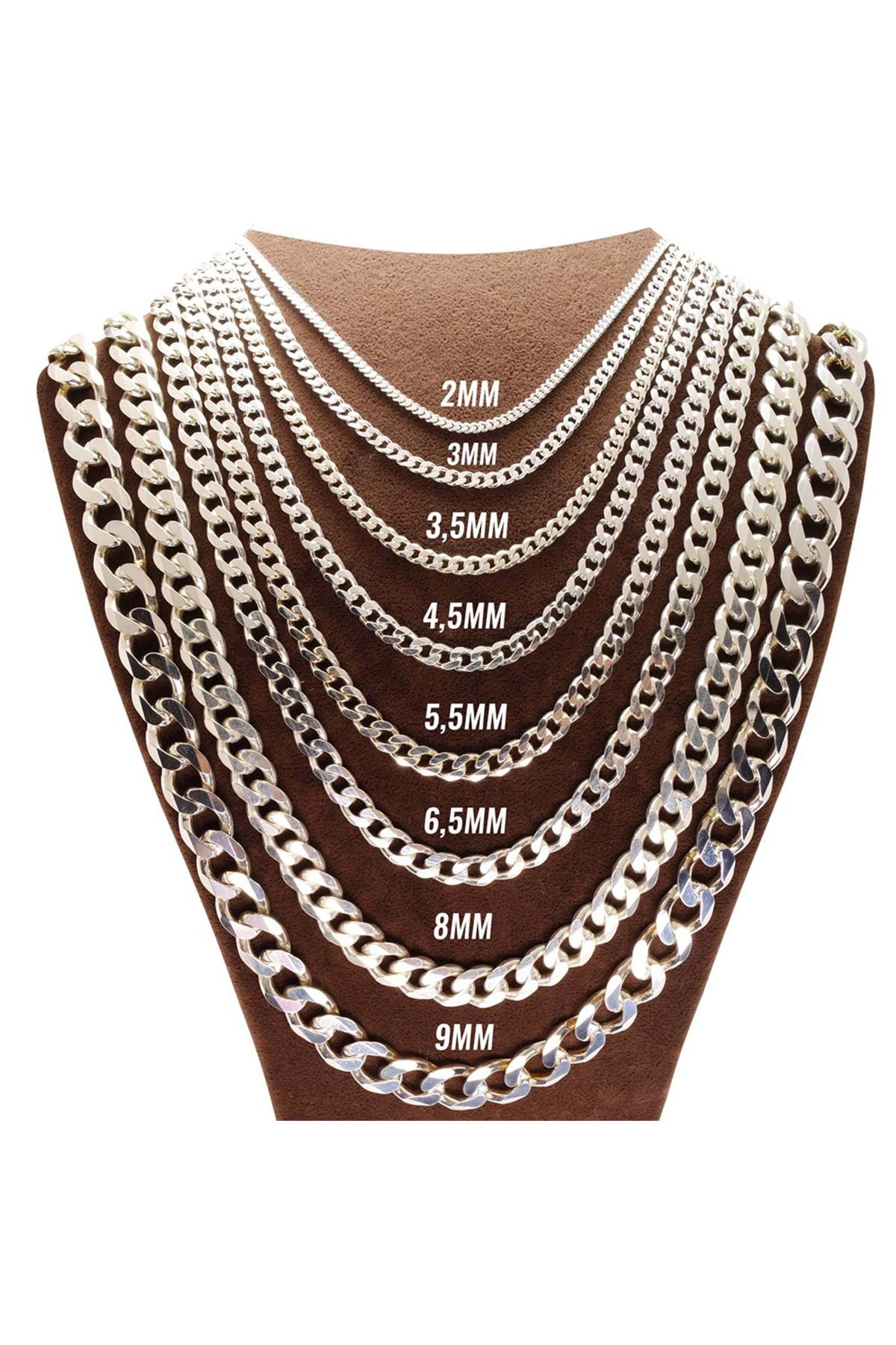 Erkek Gümüş Kolye - 5.5mm Gurmet Zincir • Işıklı Kutuda • Sevgiliye • Eşe Kolye