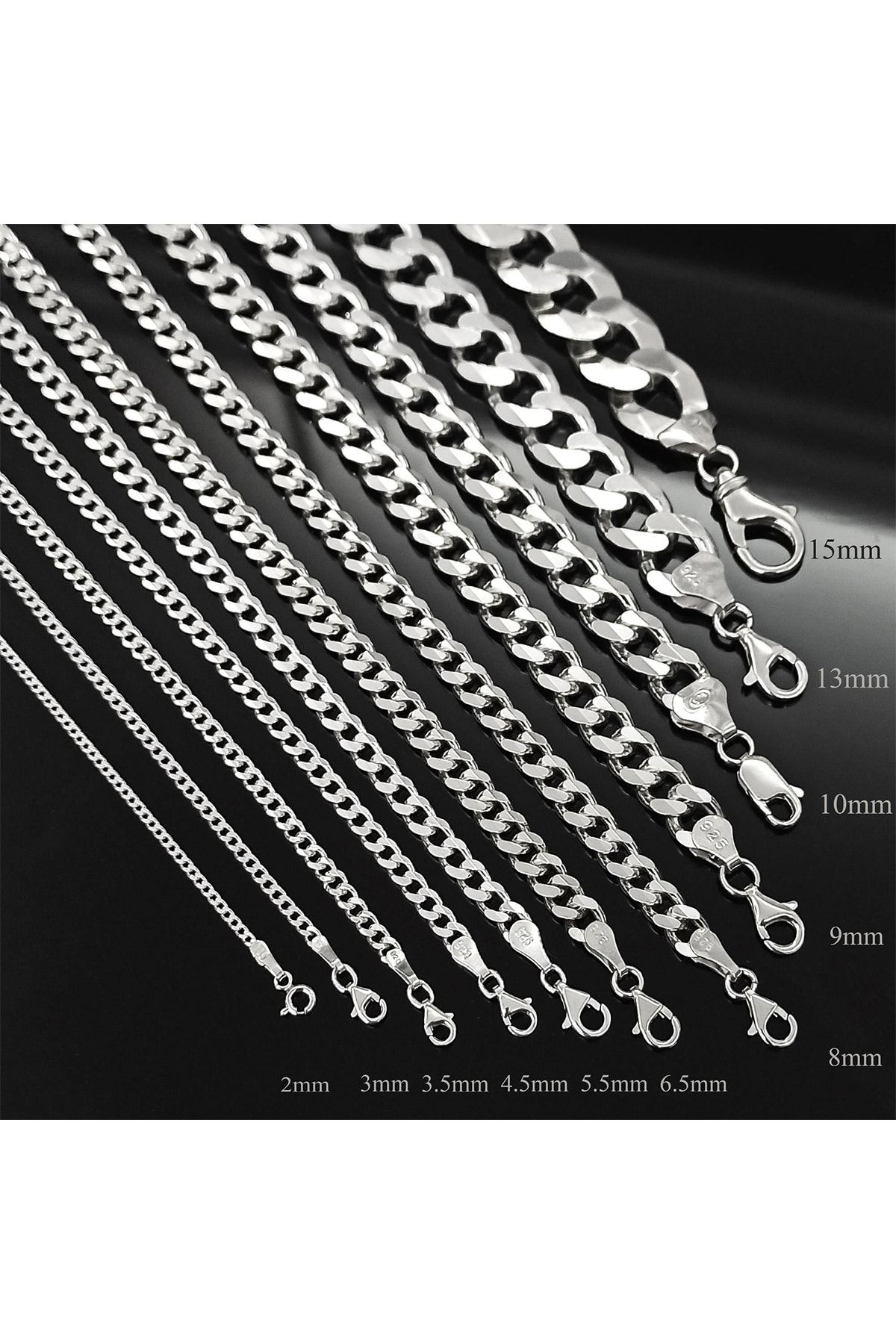 Vog 6.5mm Gurmet Zincir 925 Ayar Unisex Gümüş Kolye