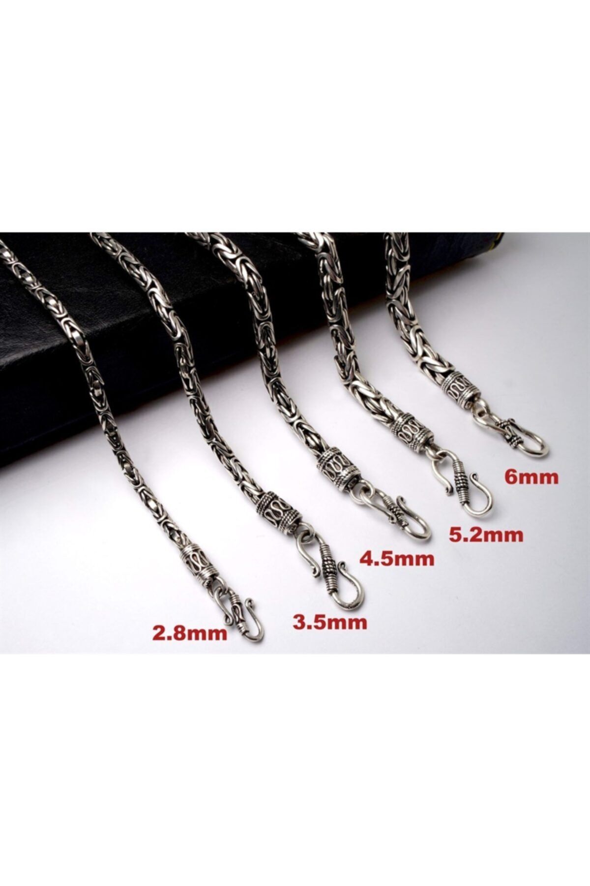 6mm Kancalı Kral 925 Ayar Erkek Gümüş Bileklik Zincir