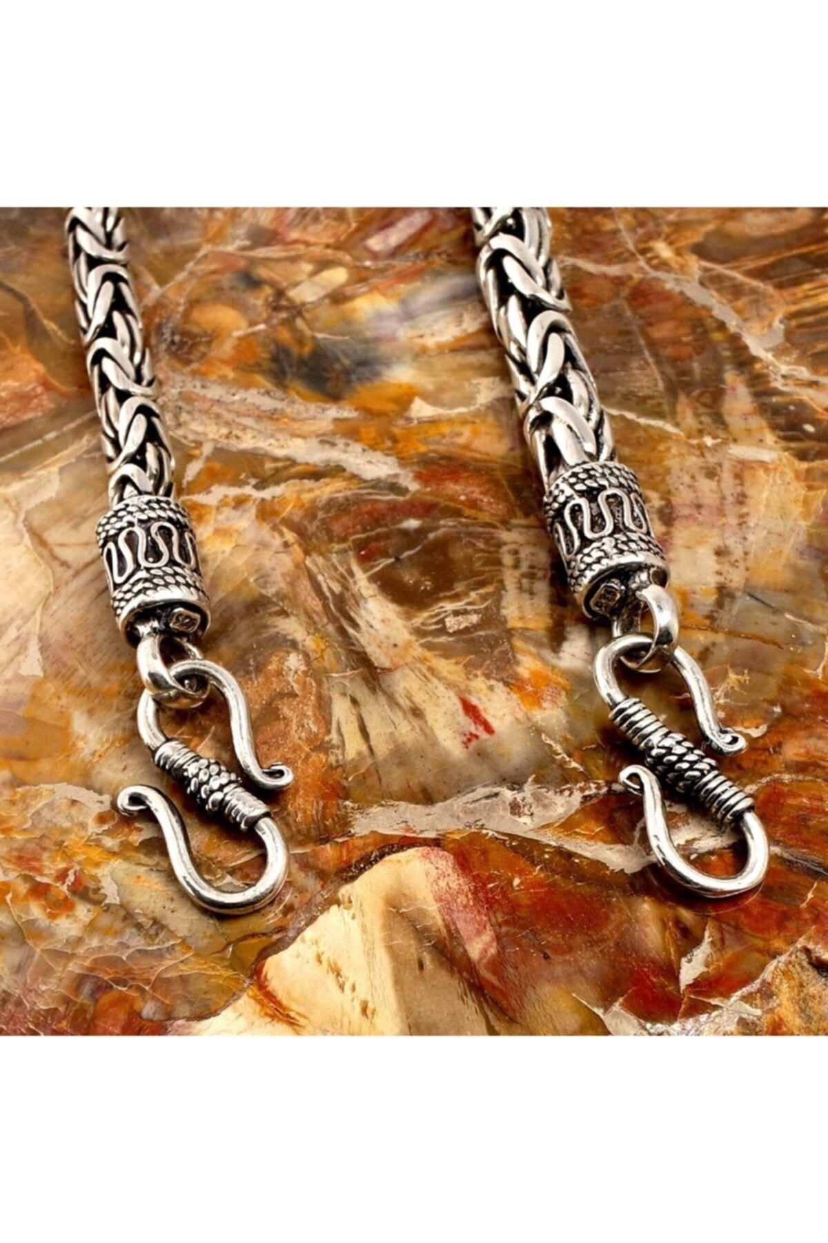 6mm Kancalı Kral 925 Ayar Erkek Gümüş Bileklik Zincir