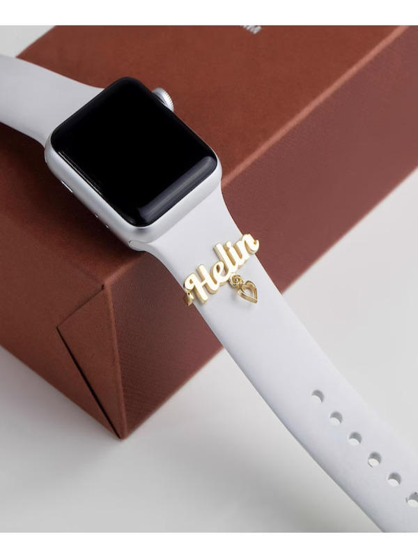 Vog 925 Ayar Gümüş Apple Watch Uyumlu Kişiye Özel Charm İsim Ve Figür Detaylı Kordon Aksesuarı