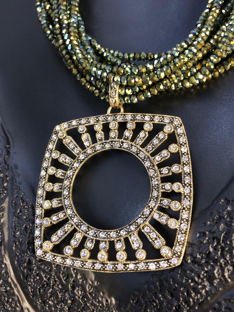 VOG BİJUTERİ KRİSTAL TAŞ DİZAYN ŞIK TASARIM EL İŞİ KOLYE (CHOKER)