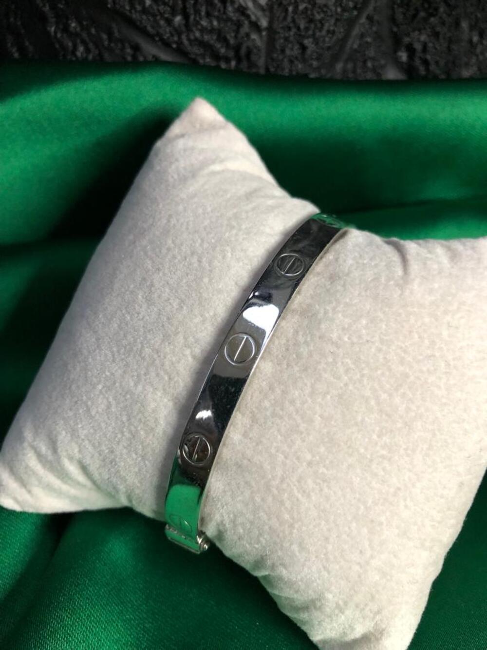 Vog 6MM Cartier Vidalı Model Kelepçe 925 Ayar Gümüş Beyaz Renk Sarı,Roze Seçeneği