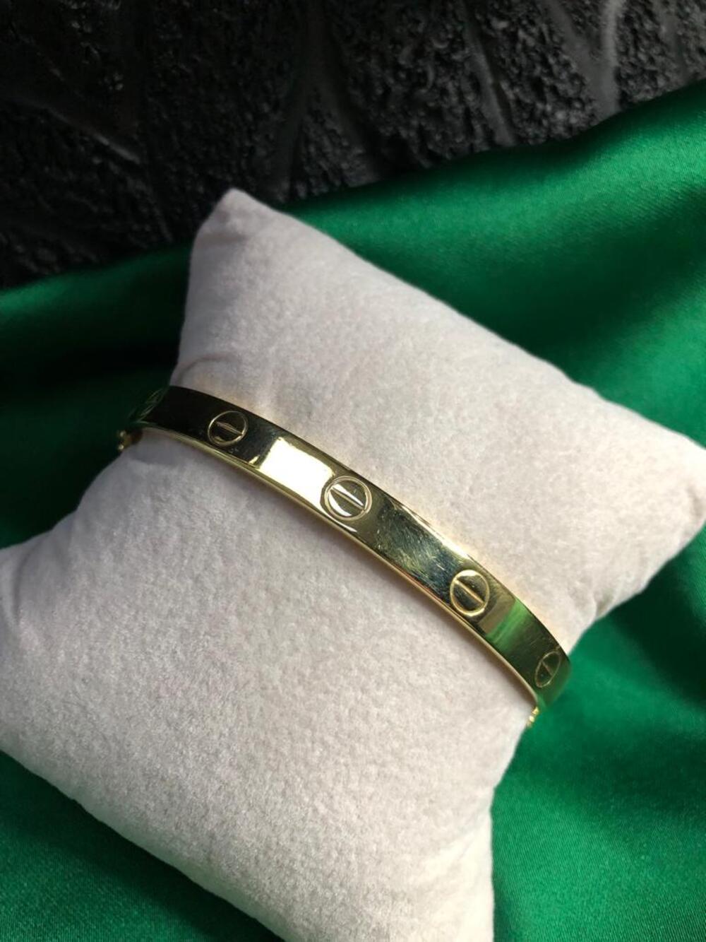 Vog 6MM Cartier Vidalı Model Kelepçe 925 Ayar Gümüş Sarı Renk Beyaz,Roze Seçeneği