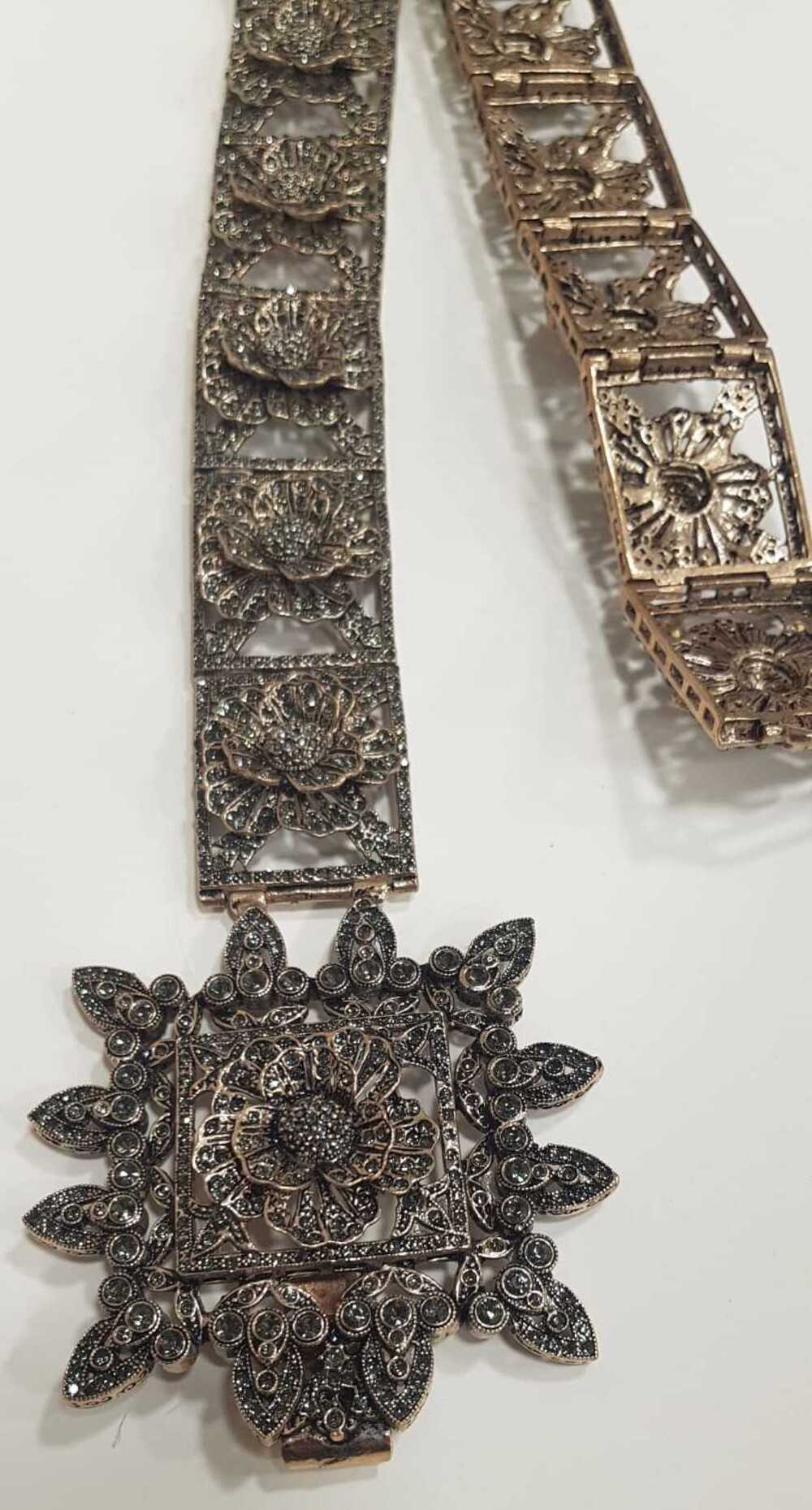 Osmanlı Still Elmas Montür Kemer • Düğün • Kına • Gelin • Kaftan Belt Kemer