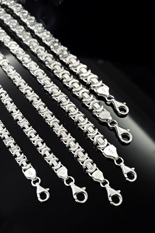 Erkek Gümüş Bileklik - 6mm Parlak Euro Kral Model • Sevgiliye • Eşe • Babaya Bileklik