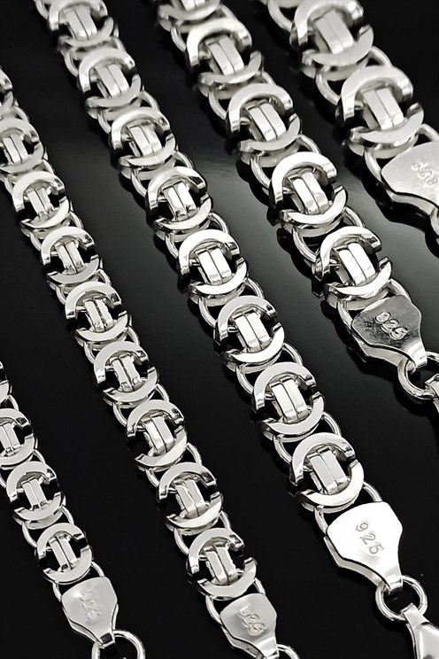 Erkek Gümüş Bileklik - 6mm Parlak Euro Kral Model • Sevgiliye • Eşe • Babaya Bileklik