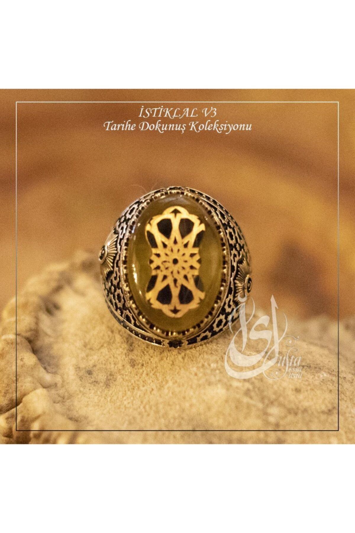 Erkek Gümüş Yüzük - Islam Usta Tasarımı Istiklal Model 3 • Işıklı Kutuda • Sevgiliye • Eşe Yüzük