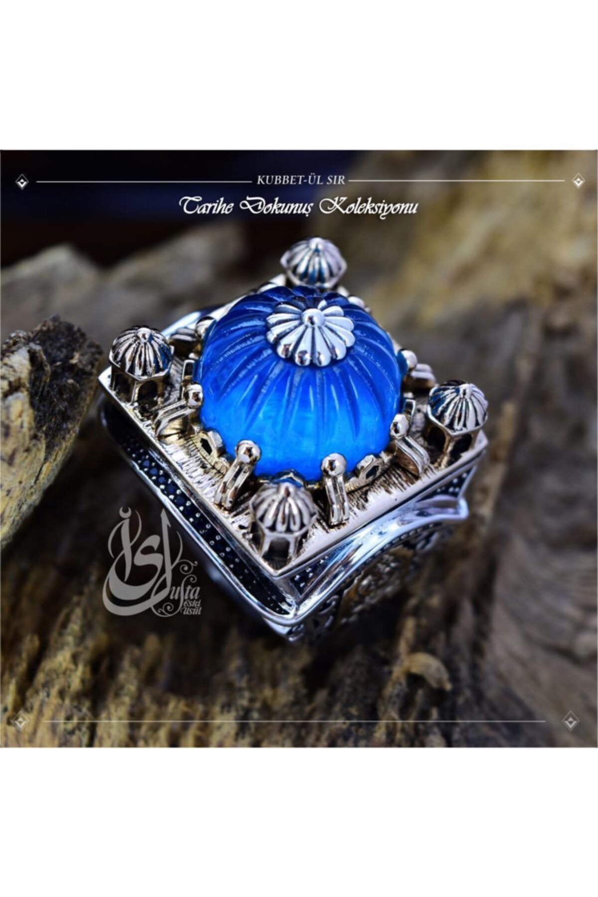 Erkek Gümüş Yüzük - Islam Usta Tasarımı Kubbet-ül Sır • Işıklı Kutuda • Sevgiliye • Eşe Yüzük