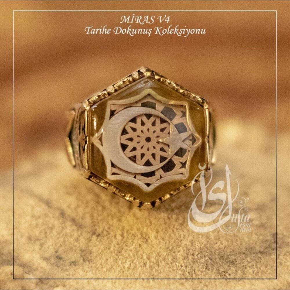 Erkek Gümüş Yüzük - Islam Usta Tasarımı Miras Model 4 • Işıklı Kutuda • Sevgiliye • Eşe Yüzük