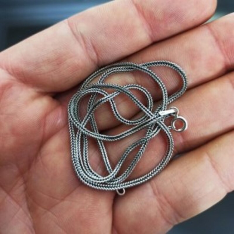 Erkek Gümüş Kolye - 1.8 mm Tilki Kuyruğu İtalyan İnce  Model Zincir