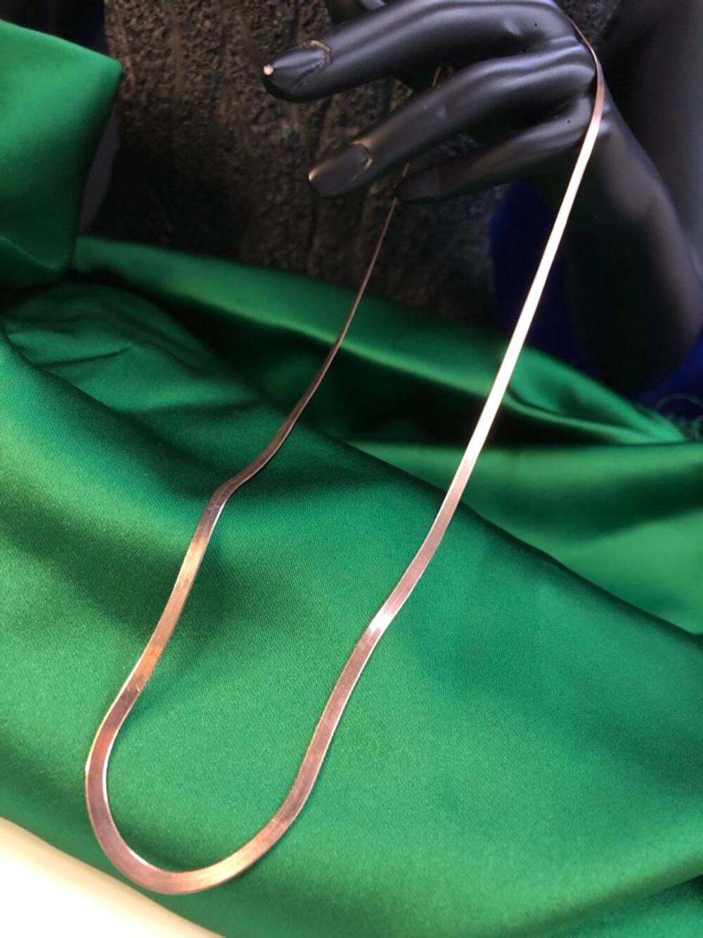 Kadın Gümüş Kolye - Italyan Yatsı Zincir Roze Renk 3mm 925 Ayar Gümüş Kolye