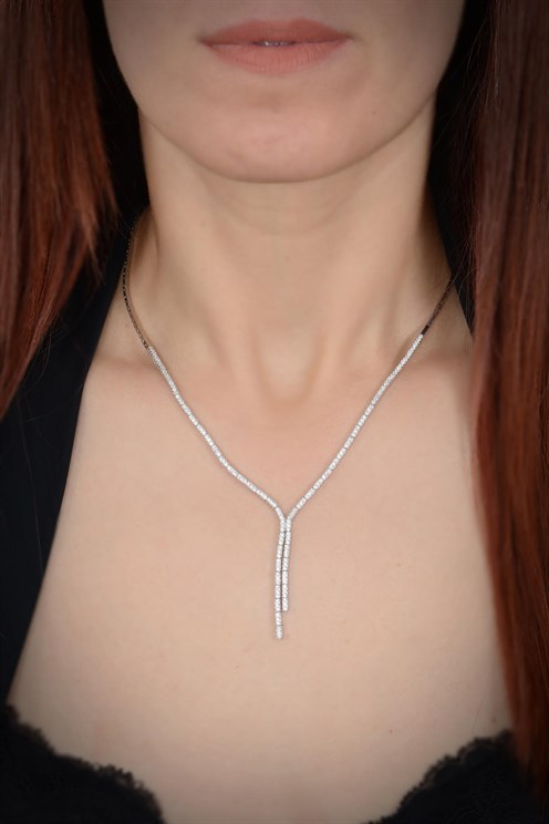 Karis Zirconia Taşlı 925 Gümüş Su Yolu Set • Işıklı Kutuda • Düğün • Nişan • Söz • Gelin Seti Takımı