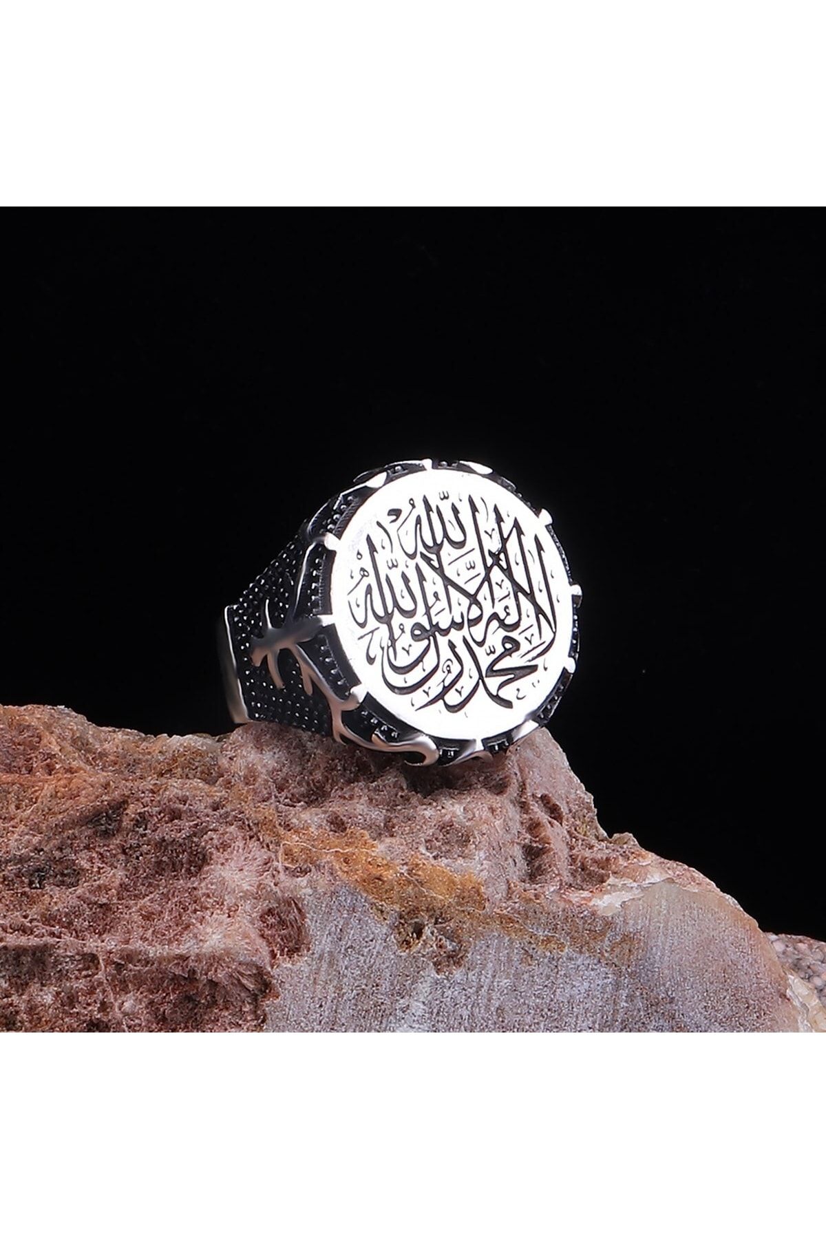 Vog Kelime-i Tevhid Işlemeli Özel Seri 925 Ayar Erkek Gümüş Yüzük